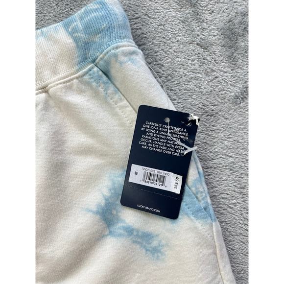 Lucky Brand NWT Tie Dye Lounge Shorts Medium Blue White Comfy Stretchy Waist - Picture 5 of 16